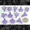 23mm x 21mm Purple Resin Flower Caps - Set of Twelve - FW1-20
